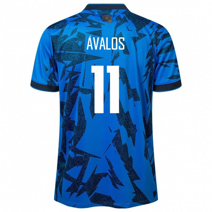 Uomo Maglia El Salvador Raúl Ávalos #11 Blu Kit Gara Home 24-26 Maglietta