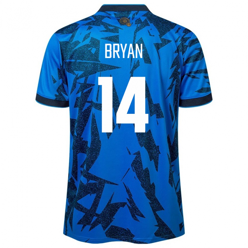 Uomo Maglia El Salvador Bryan Vásquez #14 Blu Kit Gara Home 24-26 Maglietta