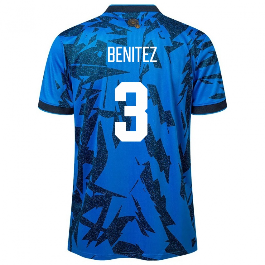 Uomo Maglia El Salvador Carolina Benitez #3 Blu Kit Gara Home 24-26 Maglietta