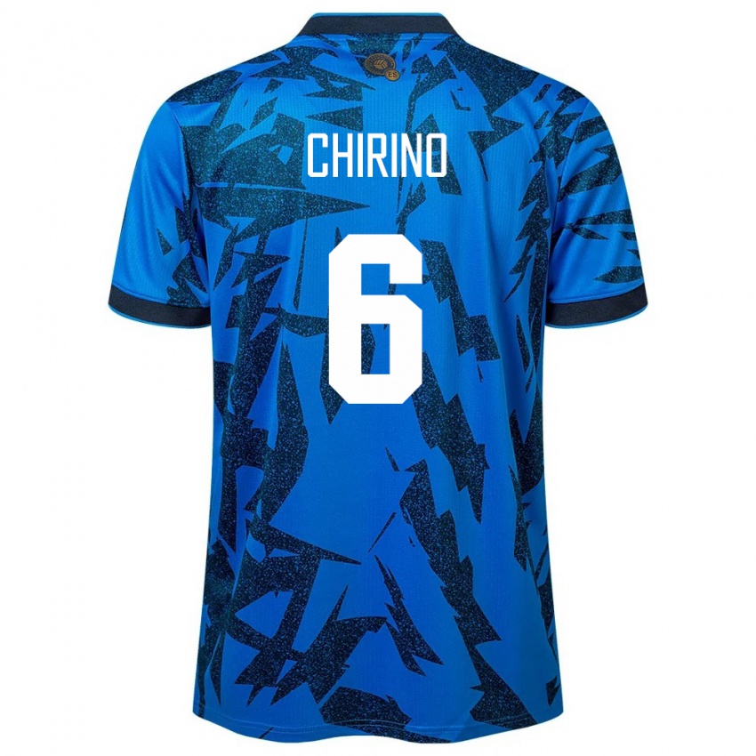 Uomo Maglia El Salvador Alejandra Chirino #6 Blu Kit Gara Home 24-26 Maglietta