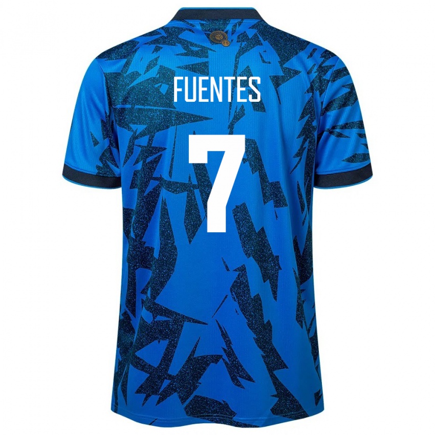 Uomo Maglia El Salvador Danielle Fuentes #7 Blu Kit Gara Home 24-26 Maglietta