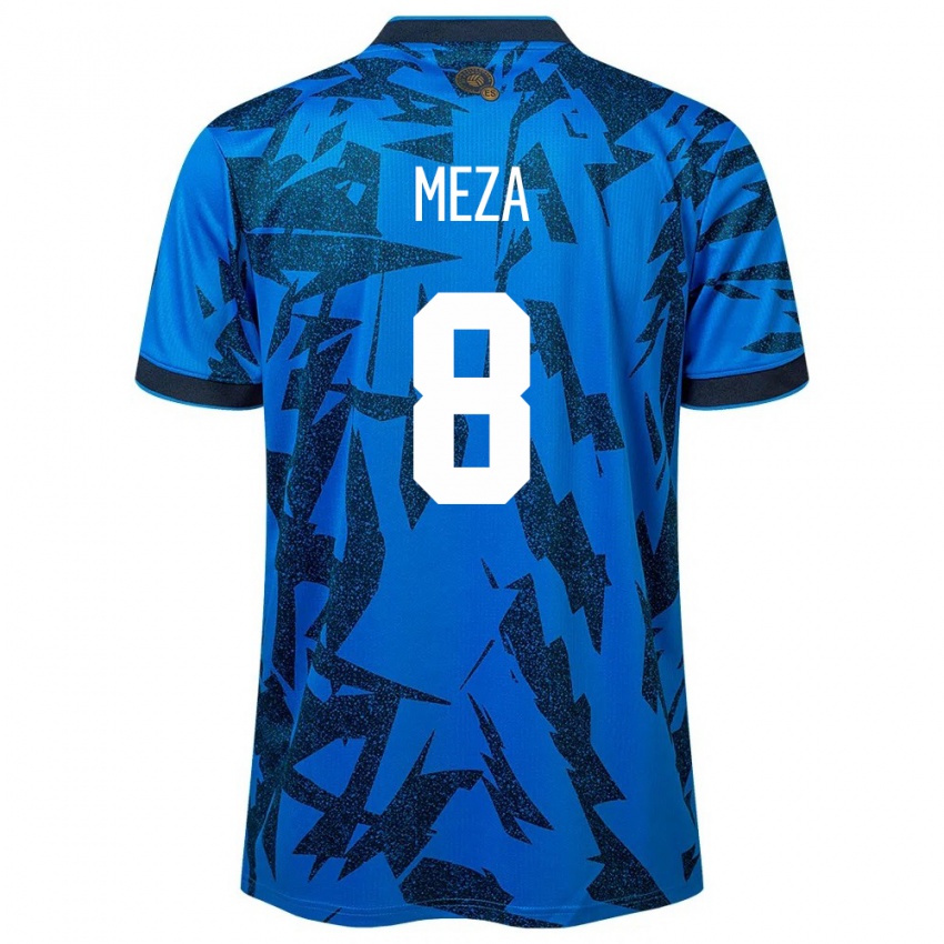 Uomo Maglia El Salvador Victoria Meza #8 Blu Kit Gara Home 24-26 Maglietta