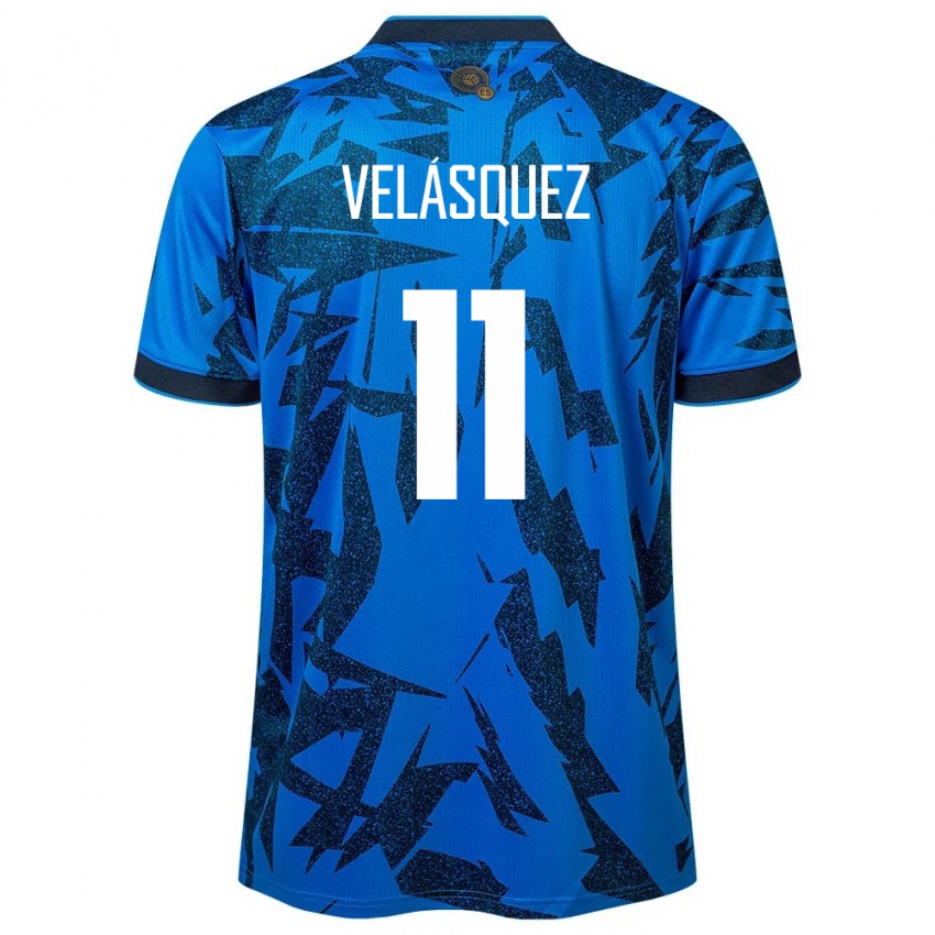 Uomo Maglia El Salvador Jackeline Velásquez #11 Blu Kit Gara Home 24-26 Maglietta