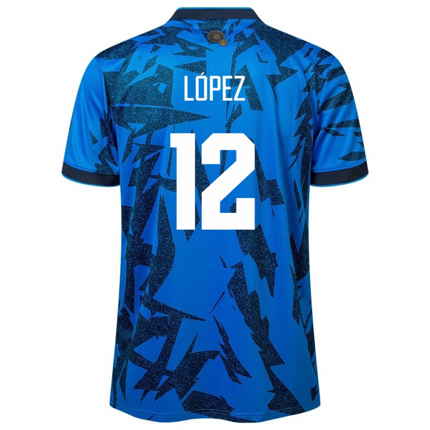 Uomo Maglia El Salvador Abigaíl López #12 Blu Kit Gara Home 24-26 Maglietta