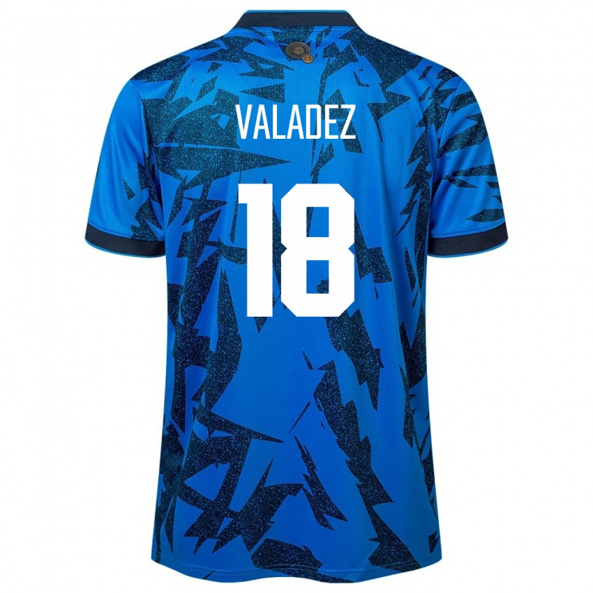 Uomo Maglia El Salvador Samantha Valadez #18 Blu Kit Gara Home 24-26 Maglietta