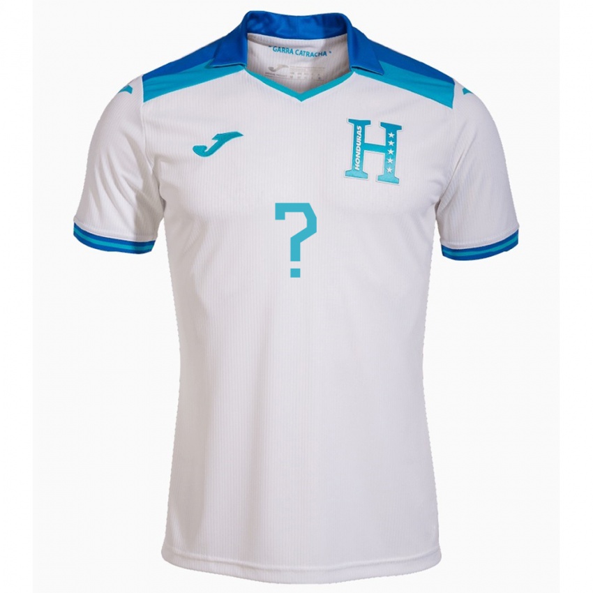 Uomo Maglia Honduras Il Tuo Nome #0 Bianco Kit Gara Home 24-26 Maglietta