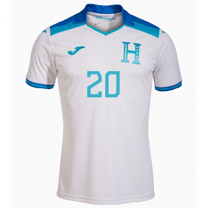 Uomo Maglia Honduras Wesly Decas #20 Bianco Kit Gara Home 24-26 Maglietta