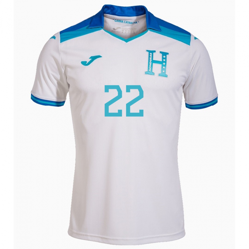 Uomo Maglia Honduras Luis López #22 Bianco Kit Gara Home 24-26 Maglietta