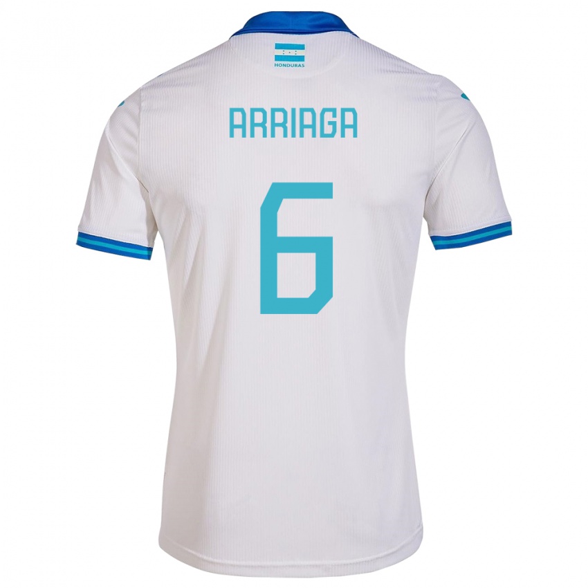 Uomo Maglia Honduras Javier Arriaga #6 Bianco Kit Gara Home 24-26 Maglietta