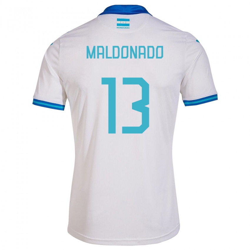 Uomo Maglia Honduras Edwin Maldonado #13 Bianco Kit Gara Home 24-26 Maglietta
