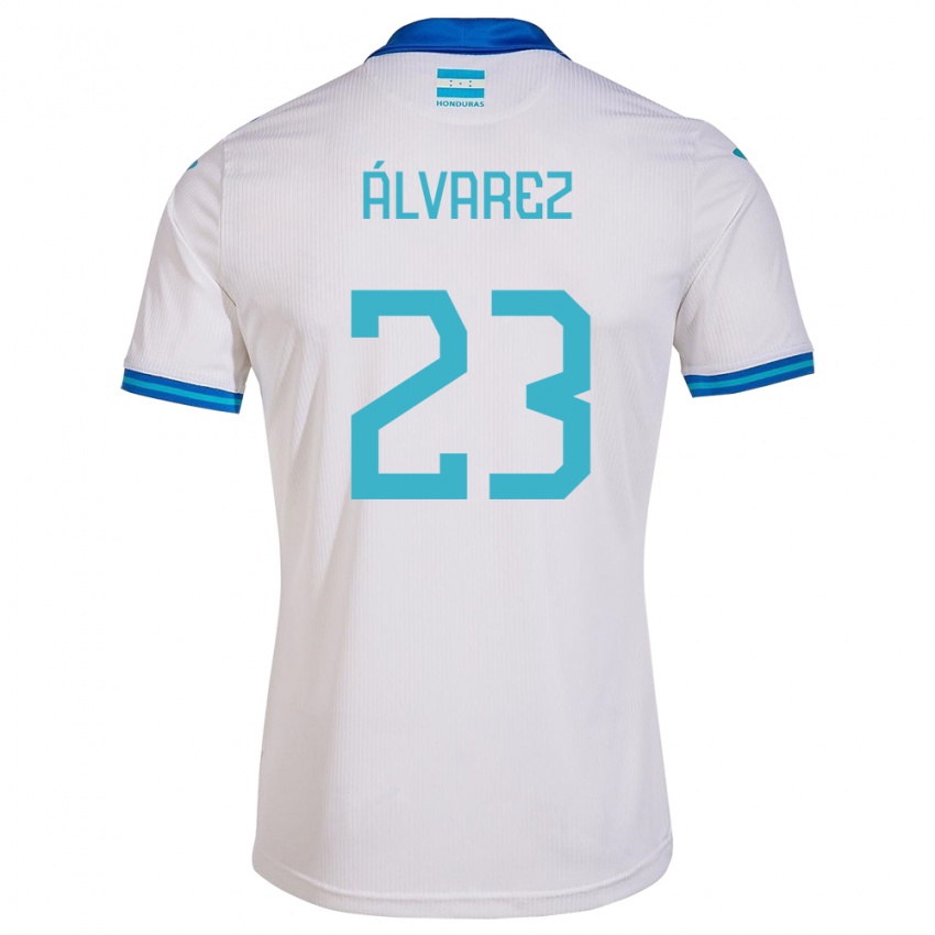 Uomo Maglia Honduras Jorge Álvarez #23 Bianco Kit Gara Home 24-26 Maglietta