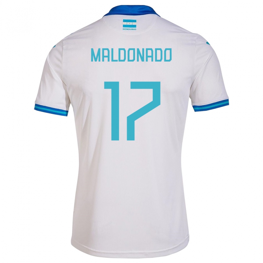 Uomo Maglia Honduras Axel Maldonado #17 Bianco Kit Gara Home 24-26 Maglietta