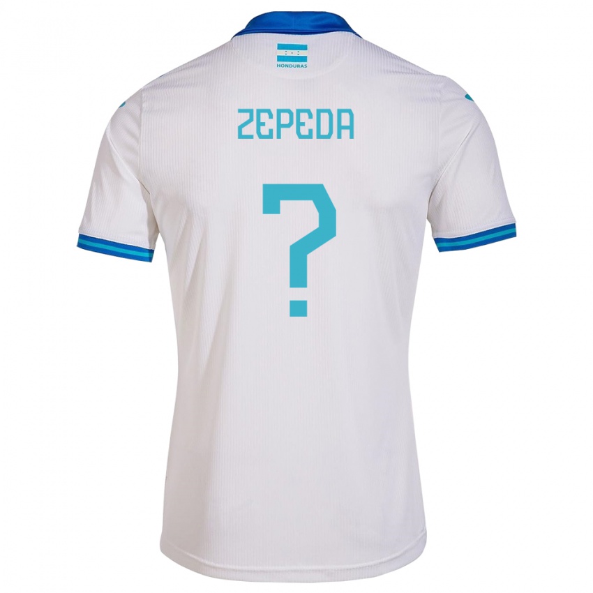 Uomo Maglia Honduras Melquizedeck Zepeda #0 Bianco Kit Gara Home 24-26 Maglietta