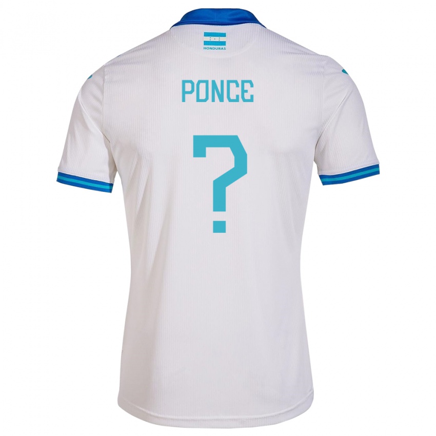 Uomo Maglia Honduras Justin Ponce #0 Bianco Kit Gara Home 24-26 Maglietta