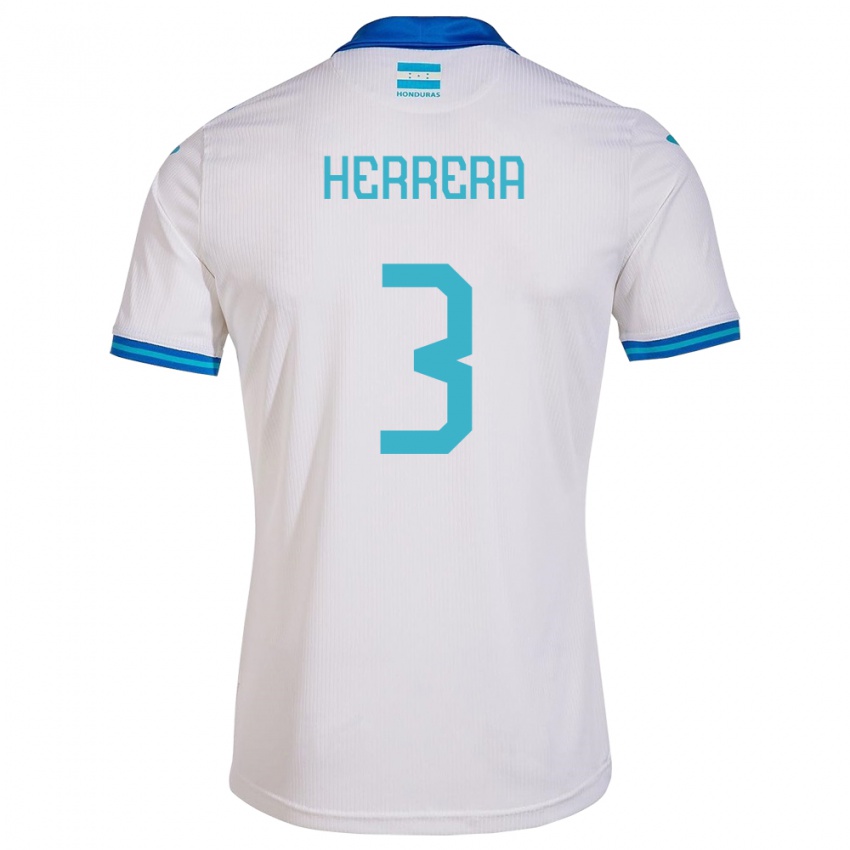 Uomo Maglia Honduras David Herrera #3 Bianco Kit Gara Home 24-26 Maglietta