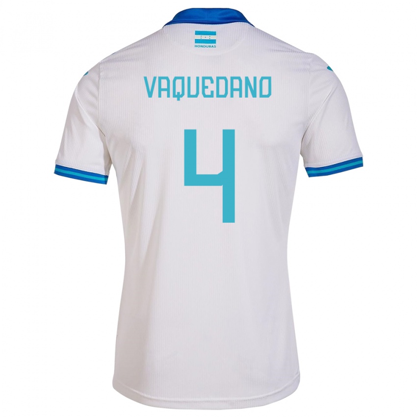 Uomo Maglia Honduras Brayan Vaquedano #4 Bianco Kit Gara Home 24-26 Maglietta