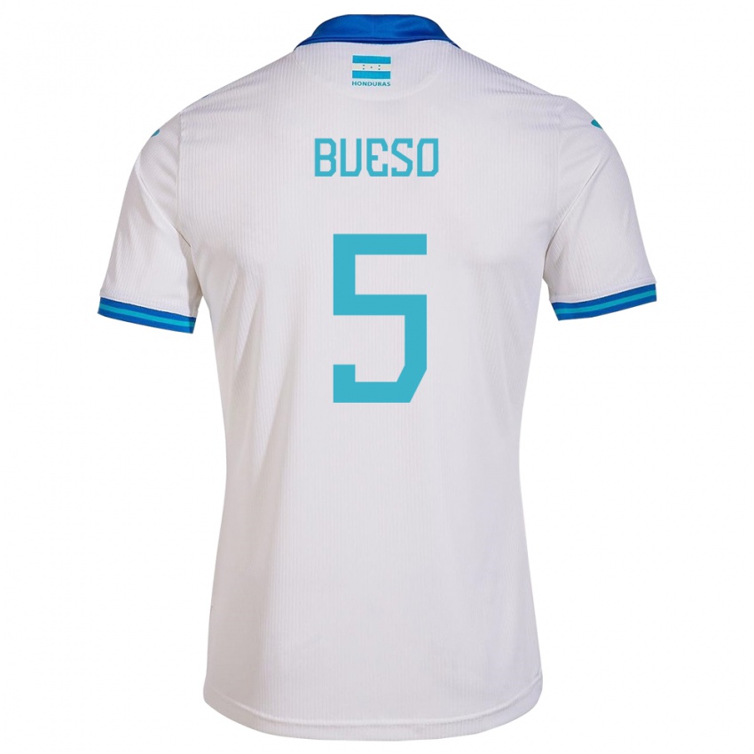 Uomo Maglia Honduras Jonathan Bueso #5 Bianco Kit Gara Home 24-26 Maglietta