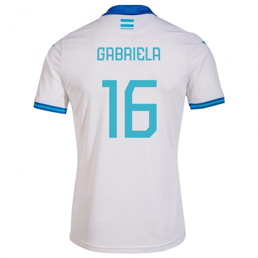 Uomo Maglia Honduras Gabriela García #16 Bianco Kit Gara Home 24-26 Maglietta