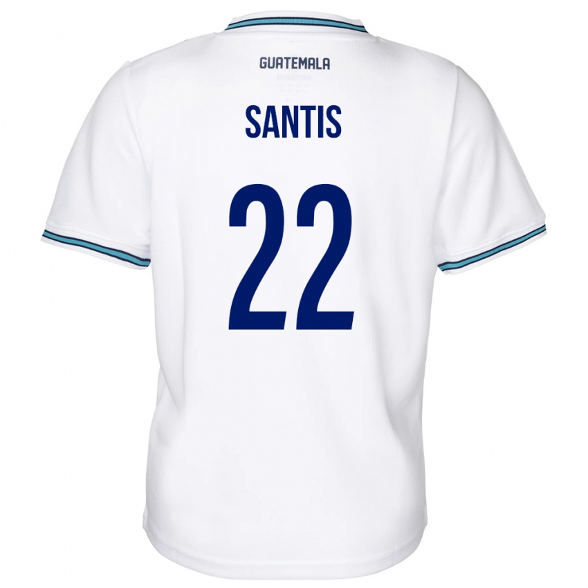 Uomo Maglia Guatemala Diego Santis #22 Bianco Kit Gara Home 24-26 Maglietta