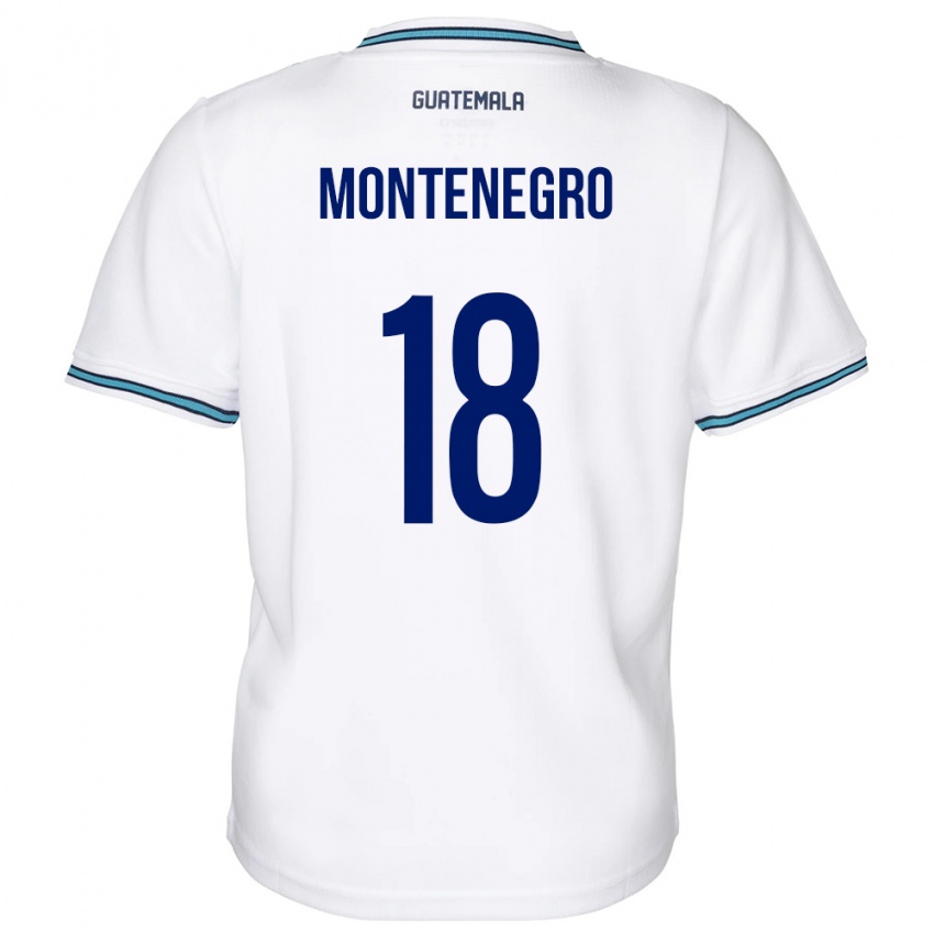 Uomo Maglia Guatemala Vivian Montenegro #18 Bianco Kit Gara Home 24-26 Maglietta