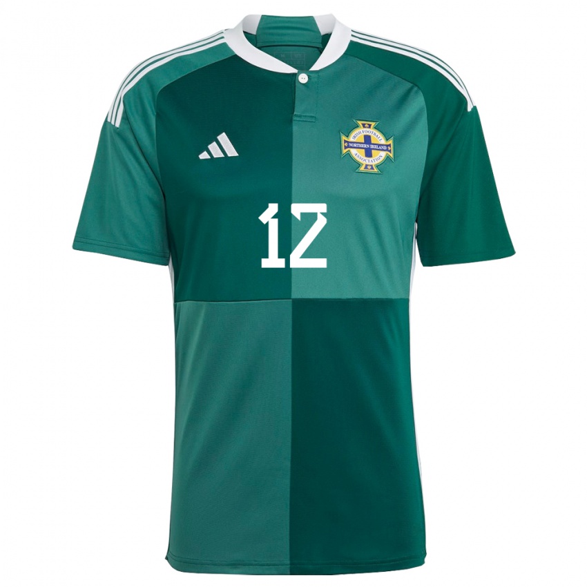 Uomo Maglia Irlanda Del Nord Pierce Charles #12 Verde Kit Gara Home 24-26 Maglietta