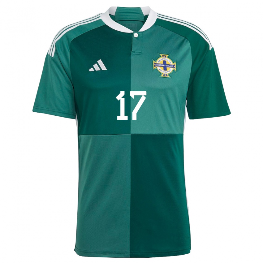 Uomo Maglia Irlanda Del Nord Caragh Hamilton #17 Verde Kit Gara Home 24-26 Maglietta