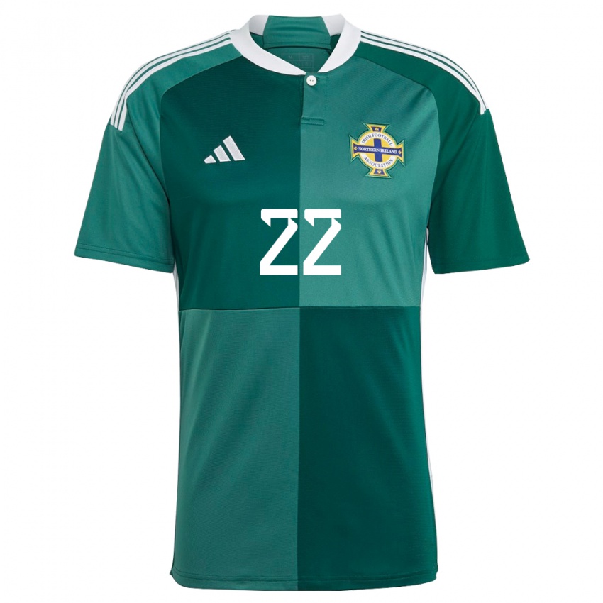 Uomo Maglia Irlanda Del Nord Abbie Magee #22 Verde Kit Gara Home 24-26 Maglietta