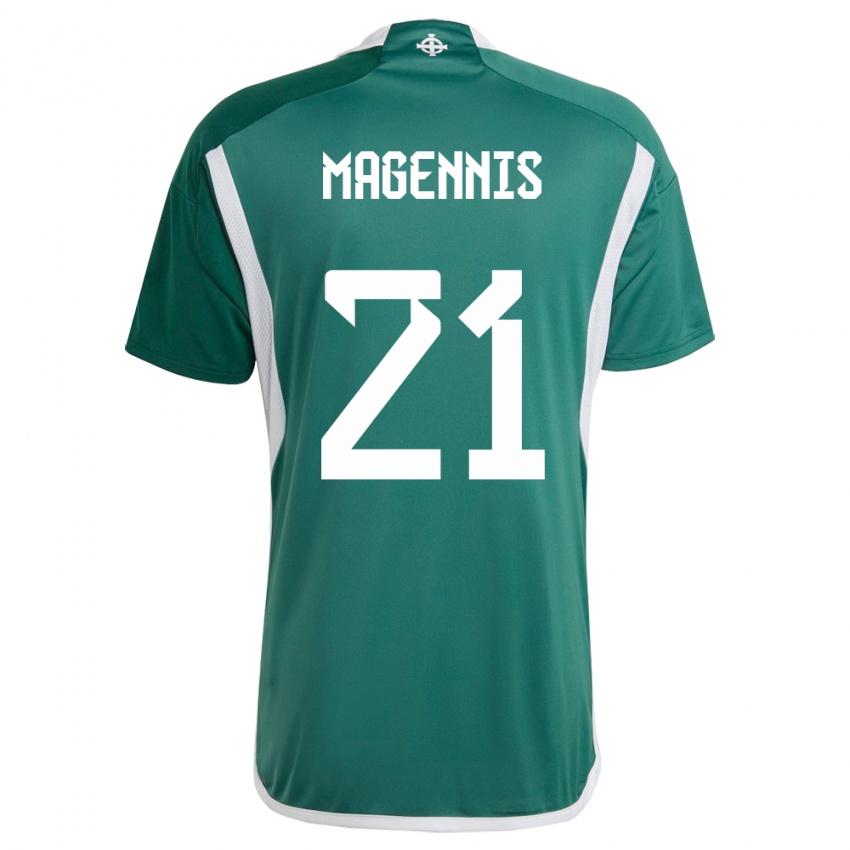 Uomo Maglia Irlanda Del Nord Josh Magennis #21 Verde Kit Gara Home 24-26 Maglietta