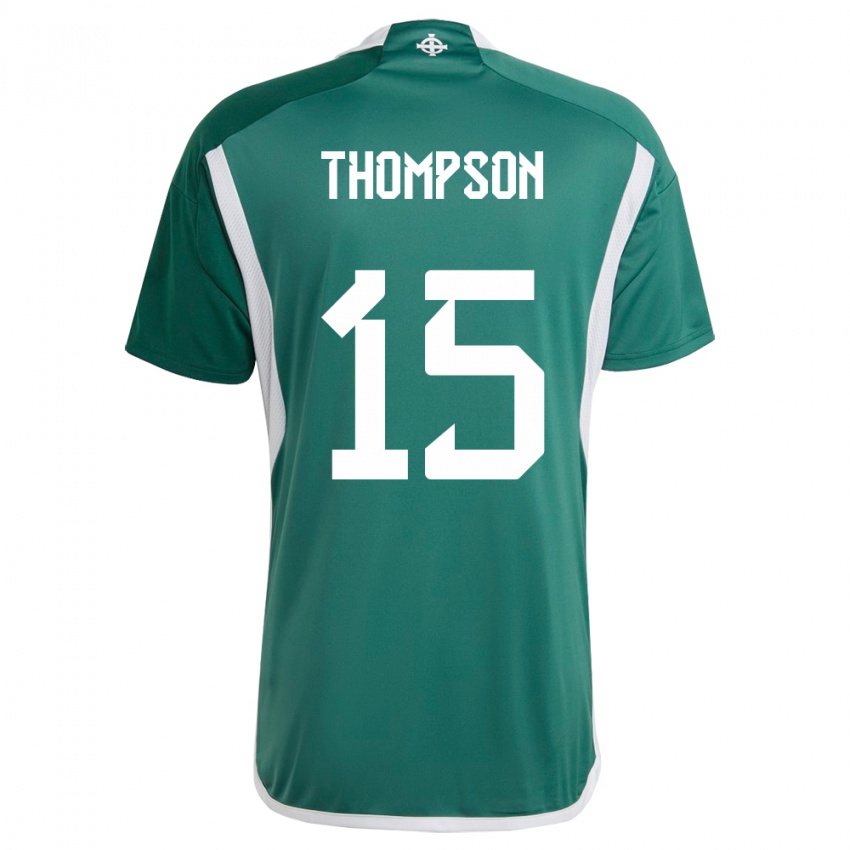 Uomo Maglia Irlanda Del Nord Jordan Thompson #15 Verde Kit Gara Home 24-26 Maglietta