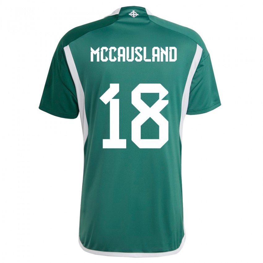 Uomo Maglia Irlanda Del Nord Ross Mccausland #18 Verde Kit Gara Home 24-26 Maglietta