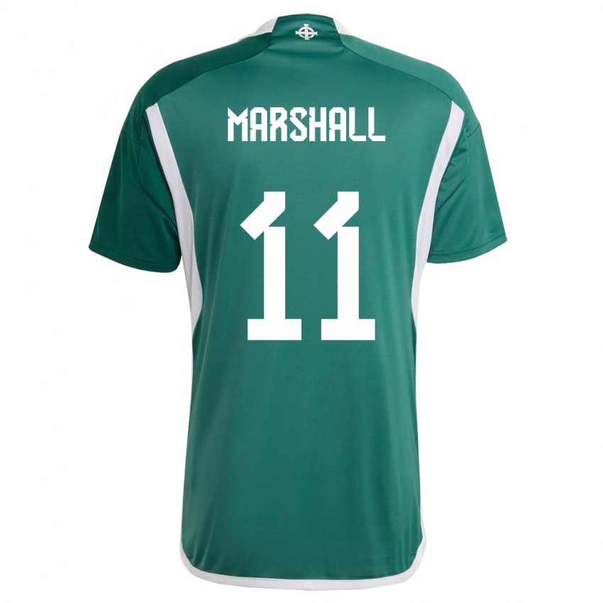 Uomo Maglia Irlanda Del Nord Callum Marshall #11 Verde Kit Gara Home 24-26 Maglietta