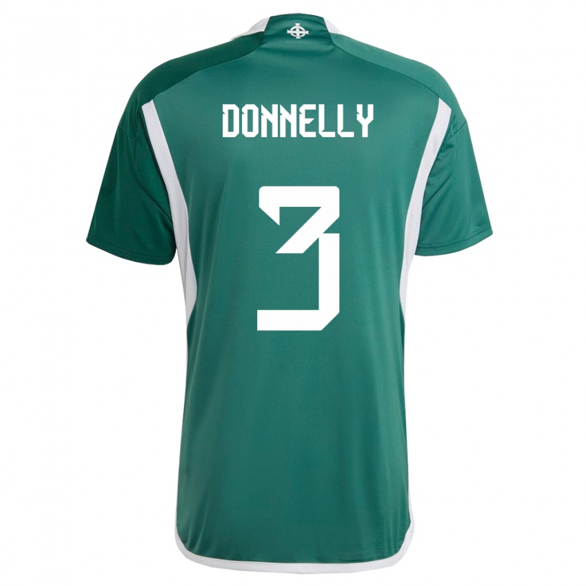 Uomo Maglia Irlanda Del Nord Aaron Donnelly #3 Verde Kit Gara Home 24-26 Maglietta