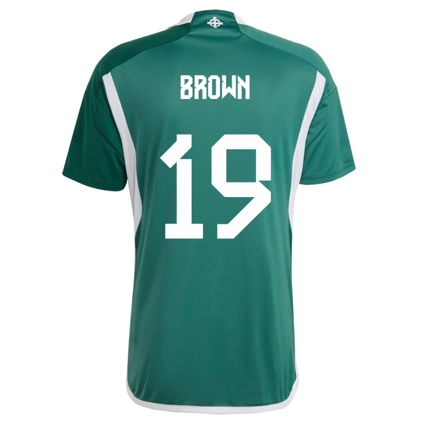 Uomo Maglia Irlanda Del Nord Sean Brown #19 Verde Kit Gara Home 24-26 Maglietta