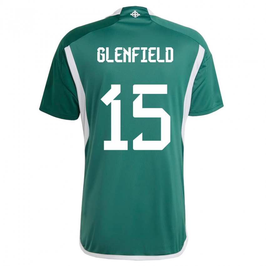 Uomo Maglia Irlanda Del Nord Sam Glenfield #15 Verde Kit Gara Home 24-26 Maglietta