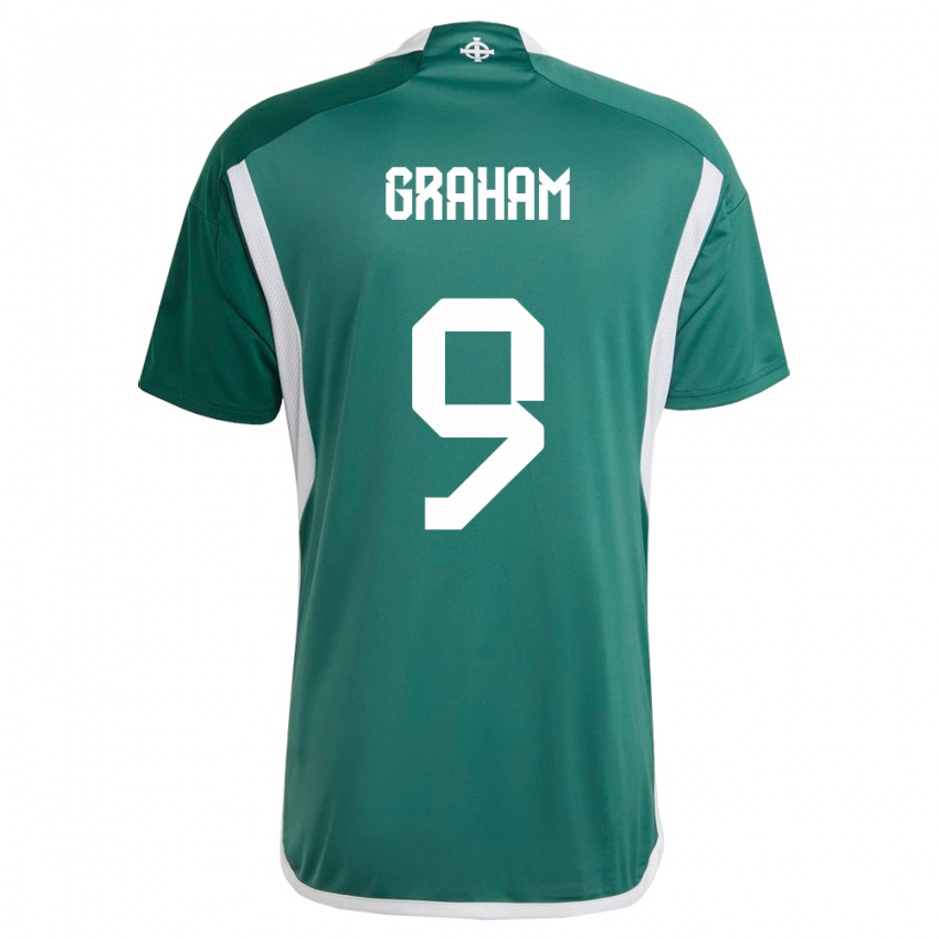 Uomo Maglia Irlanda Del Nord Braiden Graham #9 Verde Kit Gara Home 24-26 Maglietta