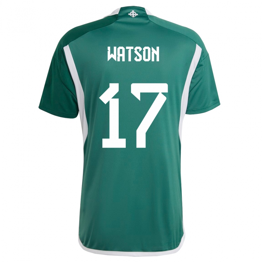 Uomo Maglia Irlanda Del Nord Alex Watson #17 Verde Kit Gara Home 24-26 Maglietta