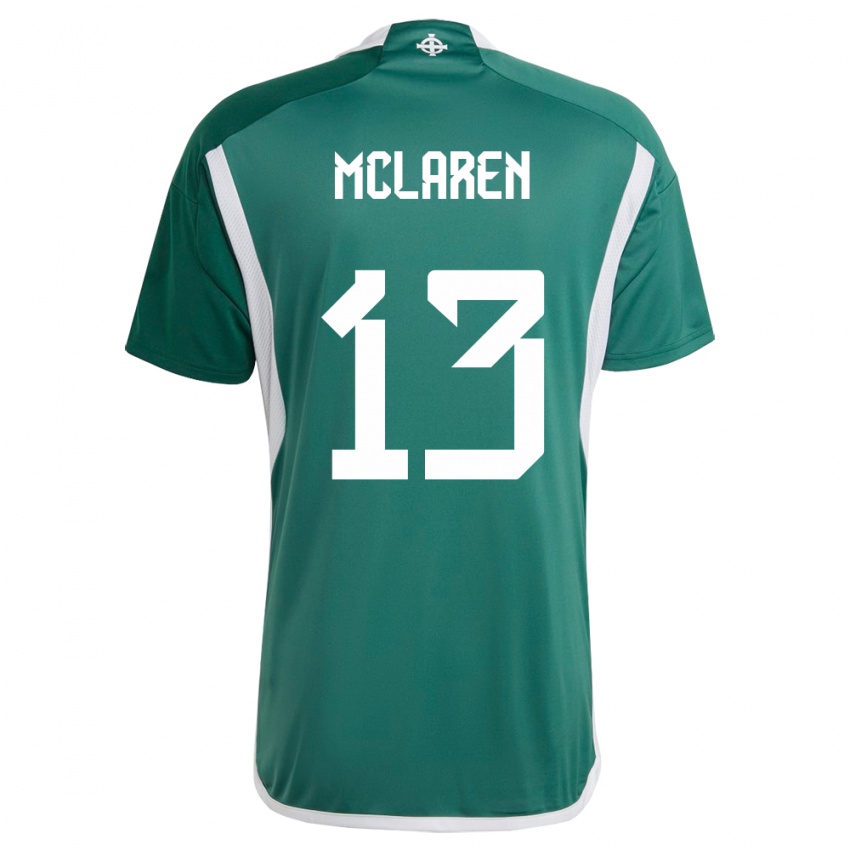 Uomo Maglia Irlanda Del Nord Rachel Mclaren #13 Verde Kit Gara Home 24-26 Maglietta