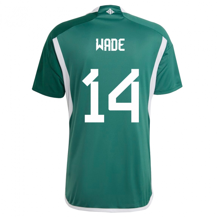 Uomo Maglia Irlanda Del Nord Lauren Wade #14 Verde Kit Gara Home 24-26 Maglietta