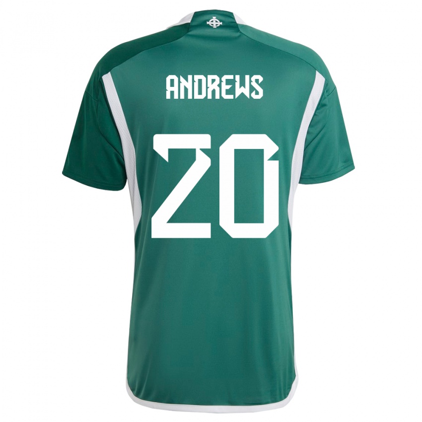 Uomo Maglia Irlanda Del Nord Joely Andrews #20 Verde Kit Gara Home 24-26 Maglietta