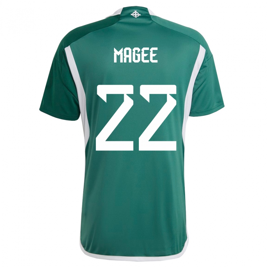 Uomo Maglia Irlanda Del Nord Abbie Magee #22 Verde Kit Gara Home 24-26 Maglietta