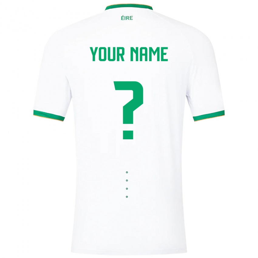 Uomo Maglia Irlanda Il Tuo Nome #0 Bianco Kit Gara Away 24-26 Maglietta