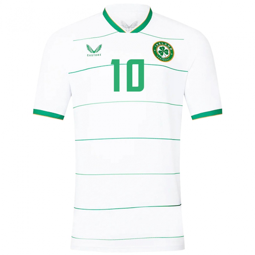 Uomo Maglia Irlanda Adam Idah #10 Bianco Kit Gara Away 24-26 Maglietta