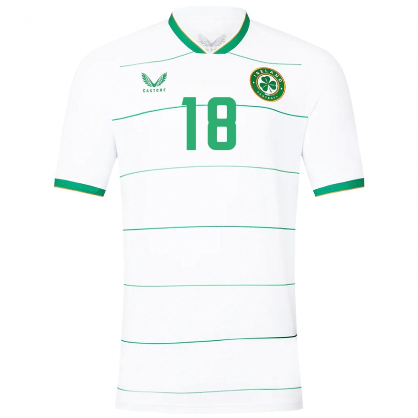 Uomo Maglia Irlanda Christy Grogan #18 Bianco Kit Gara Away 24-26 Maglietta