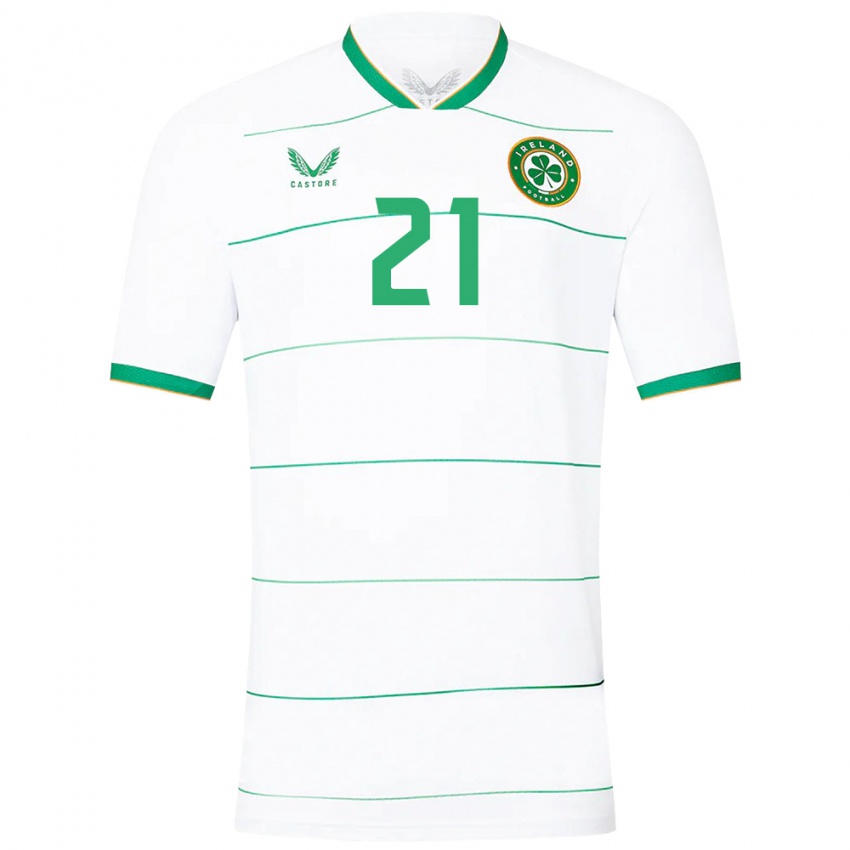 Uomo Maglia Irlanda Sean Grehan #21 Bianco Kit Gara Away 24-26 Maglietta