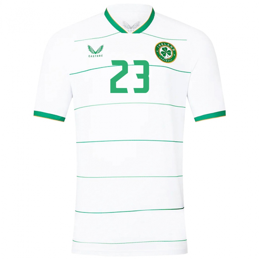 Uomo Maglia Irlanda Mark Travers #23 Bianco Kit Gara Away 24-26 Maglietta