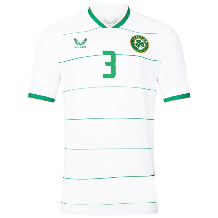 Uomo Maglia Irlanda Ryan Manning #3 Bianco Kit Gara Away 24-26 Maglietta