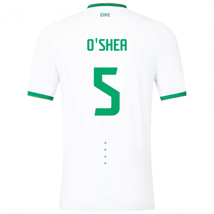 Uomo Maglia Irlanda Dara O'shea #5 Bianco Kit Gara Away 24-26 Maglietta