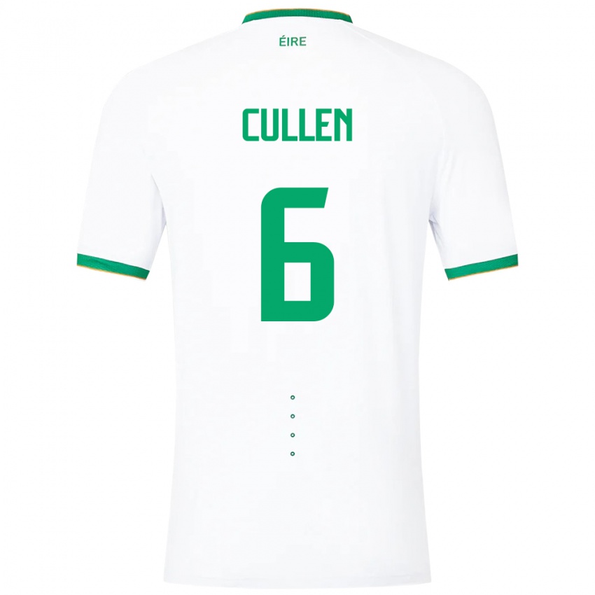 Uomo Maglia Irlanda Josh Cullen #6 Bianco Kit Gara Away 24-26 Maglietta