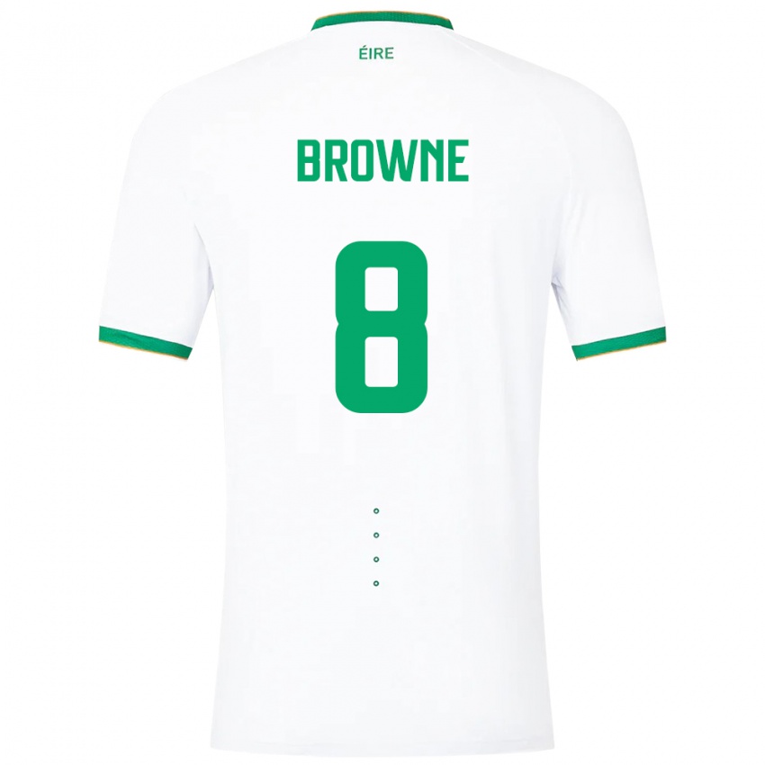 Uomo Maglia Irlanda Alan Browne #8 Bianco Kit Gara Away 24-26 Maglietta