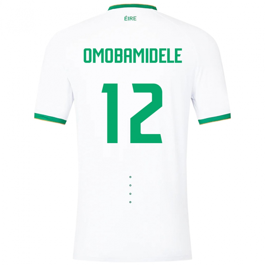 Uomo Maglia Irlanda Andrew Omobamidele #12 Bianco Kit Gara Away 24-26 Maglietta